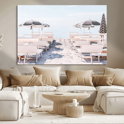 67623952-MGV-CV-36X24-Minimalist Beach Wall Art Canvas Print, Framed Pastel Sand Art Picture Print, Beach Aesthetic Perfect Coastal Minimalist Decor