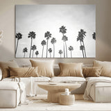 62298277-MGV-CV-36X24-Monochrome Palms Wall Art Canvas Print, Framed Minimalist Trees Art Picture Print, Silhouetted Palms Perfect Tropical Minimalist