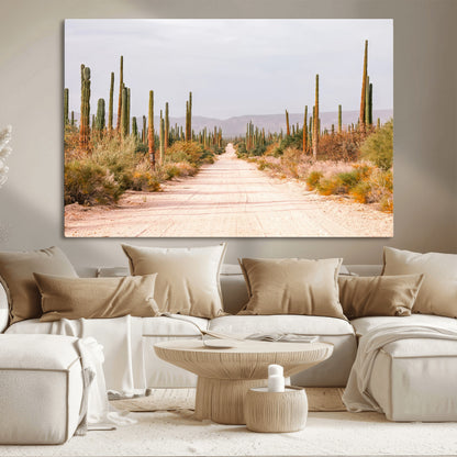 30742780-MGV-CV-36X24-Desert Cactus Wall Art Canvas Print, Framed Southwestern Art Picture Print, Bohemian Western Perfect Southwestern Boho Decor