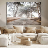 87090469-MGV-CV-36X24-Cypress Tunnel Wall Art Canvas Print, Framed Misty Road Art Picture Print, Foggy Trees Perfect Rustic Woodland Decor Artwork