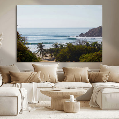 88336640-MGV-CV-36X24-Tropical Beach Scene Wall Art Canvas Print, Framed Coastal Photography Art Picture Print, Ocean Horizon Art Perfect Coastal Boho