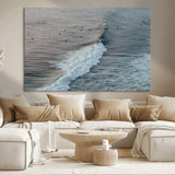 23077324-MGV-CV-36X24-Ocean Waves Wall Art Canvas Print, Framed Coastal Serenity Art Picture Print, Surf Aesthetic Perfect Modern Coastal Decor Artwork