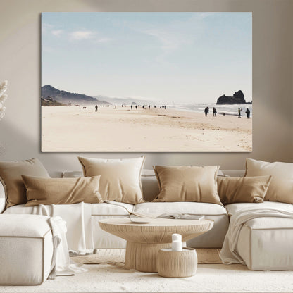 28307820-MGV-CV-36X24-Minimalist Beach Wall Art Canvas Print, Framed Coastal Serenity Art Picture Print, Soft Sand Perfect Modern Coastal Decor Artwork