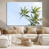 54719115-MGV-CV-36X24-Palm Trees Wall Art Canvas Print, Framed Tropical Aesthetic Art Picture Print, Coastal Serenity Perfect Tropical Minimalist Decor