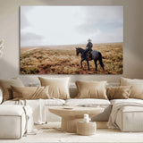 57597730-MGV-CV-36X24-Cowboy Wall Art Wall Art Canvas Print, Framed Western Canvas Art Picture Print, Rustic Ranch Scene Perfect Rustic Western Decor