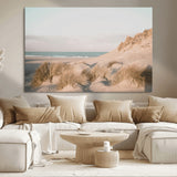 28064037-MGV-CV-36X24-Minimalist Seascape Wall Art Canvas Print, Framed Neutral Beach Print Art Picture Print, Sand Dune Photography Perfect
