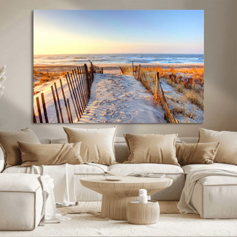 73351887-MGV-CV-36X24-Ocean Sunset Wall Art Wall Art Canvas Print, Framed Nautical Photography Art Picture Print, Summer Beach House Decor Perfect