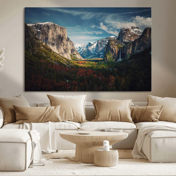 15244033-MGV-CV-36X24-Yosemite National Wall Art Canvas Print, Framed Mountain Landscape Art Picture Print, El Capitan Perfect Rustic Farmhouse Decor