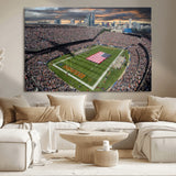 98106777-MGV-CV-36X24-Soldier Field Wall Art – Chicago Bears Stadium Canvas Print with American Flag, Game Day Football Decor for Man Cave, Bar, or