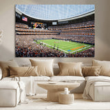 32530647-MGV-CV-36X24-Chicago Bears Stadium Wall Art – Futuristic Dome Arena Canvas Print, Modern Football Concept Design Decor for Man Cave, Bar, or