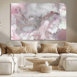 16416-MGV-CV-36X24-Blush Marble Wall Art Canvas Print, Framed Rose Gold Art Picture Print, Pink Cloudy Perfect Modern Glam Decor Artwork