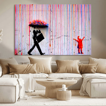 69505-MGV-CV-36X24-Graffiti Girl Wall Art Canvas Print, Framed Urban Contrast Art Picture Print, Vibrant Graffiti Perfect Urban Pop Decor Artwork