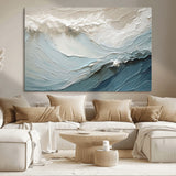 53646-MGV-CV-36X24-Ocean Wave Wall Art Canvas Print, Framed Textured Seascape Art Picture Print, Modern Ocean Perfect Minimal Coastal 2/2 Decor