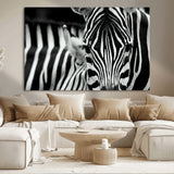 43631-MGV-CV-36X24-Black and White Zebra Wall Art – Modern Animal Print Canvas Artwork for Living Room, Bedroom, or Office Decor