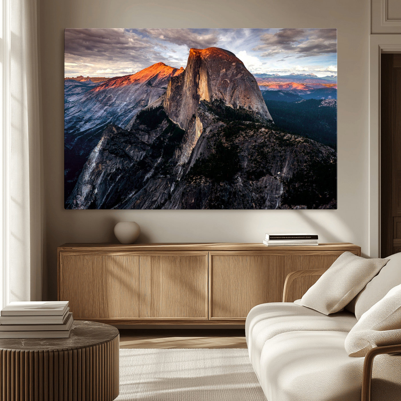 31332-MGV-CV-36X24-Mountain Landscape Wall Art – Majestic Sunset Rock Formation Canvas Print, Nature Scenic Decor for Living Room, Office, Cabin or
