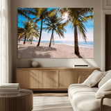 98175-MGV-CV-36X24-Tropical Palm Beach Wall Art – Relaxing Ocean Shore Canvas Print with Palm Trees, Coastal Summer Decor for Living Room, Bedroom or