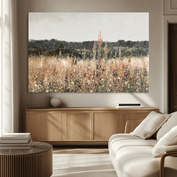 46308-MGV-CV-36X24-Wildflower Field Wall Art – Rustic Meadow Landscape Canvas Print, Country Nature Decor for Living Room, Bedroom or Farmhouse