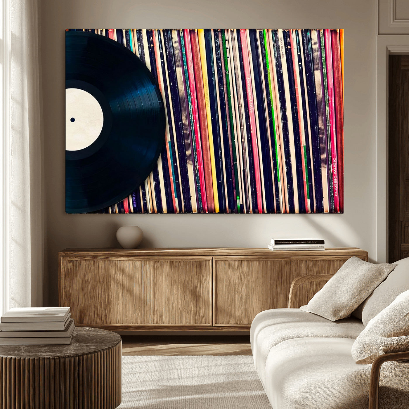 45029-MGV-CV-36X24-Misty Pine Forest Wall Art – Black and White Landscape Canvas Print, Foggy Trees Nature Photography, Modern Minimalist Decor for