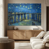 94605-MGV-CV-36X24-Starry Night Over the Rhone Wall Art – Vincent van Gogh Canvas Print, Famous Impressionist Painting for Living Room, Office