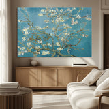 65607-MGV-CV-36X24-Almond Blossom Wall Art – Van Gogh Blue Floral Canvas Print, Elegant Impressionist Painting Decor for Living Room, Bedroom or