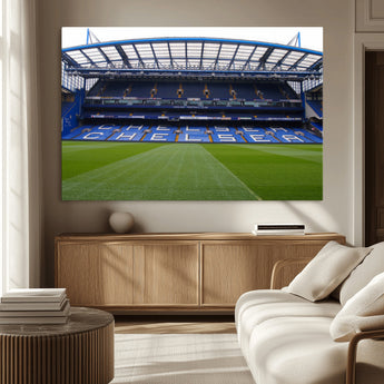 59508-MGV-CV-36X24-Chelsea Stadium Wall Art – Stamford Bridge Football Arena Canvas Print, Iconic Soccer Artwork for Living Room, Office, Game Room