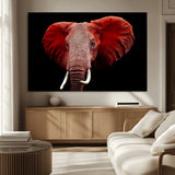 14788-MGV-CV-36X24-Red Elephant Wall Art – Bold Wildlife Canvas Print, African Safari Animal Decor for Living Room, Bedroom or Office