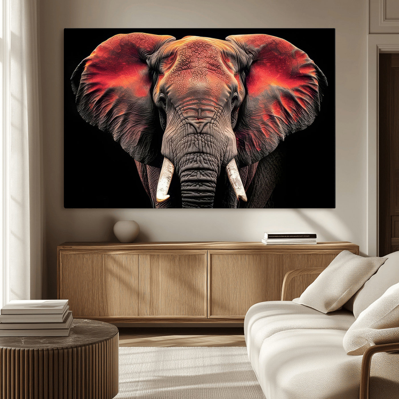 54719-MGV-CV-36X24-Elephant Wall Art – Majestic African Elephant Canvas Print, Wildlife Safari Animal Decor for Living Room, Bedroom, Office or Man