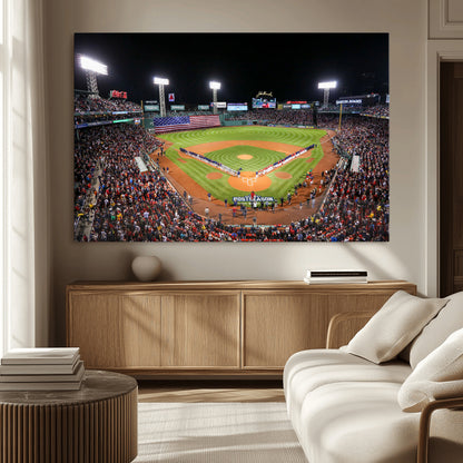 47365-MGV-CV-36X24-Fenway Park Stadium Wall Art Canvas Print, Framed Boston Baseball Stadium Art Picture Print, MLB Stadium Field Perfect Sport Room