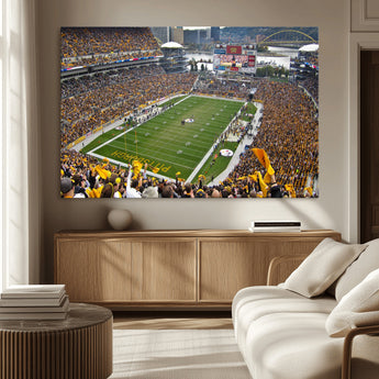 51419-MGV-CV-36X24-Heinz Field Wall Art Canvas Print, Framed Pittsburgh Stadium Field Art Picture Print, Heinz Stadium Field Perfect Sports Room
