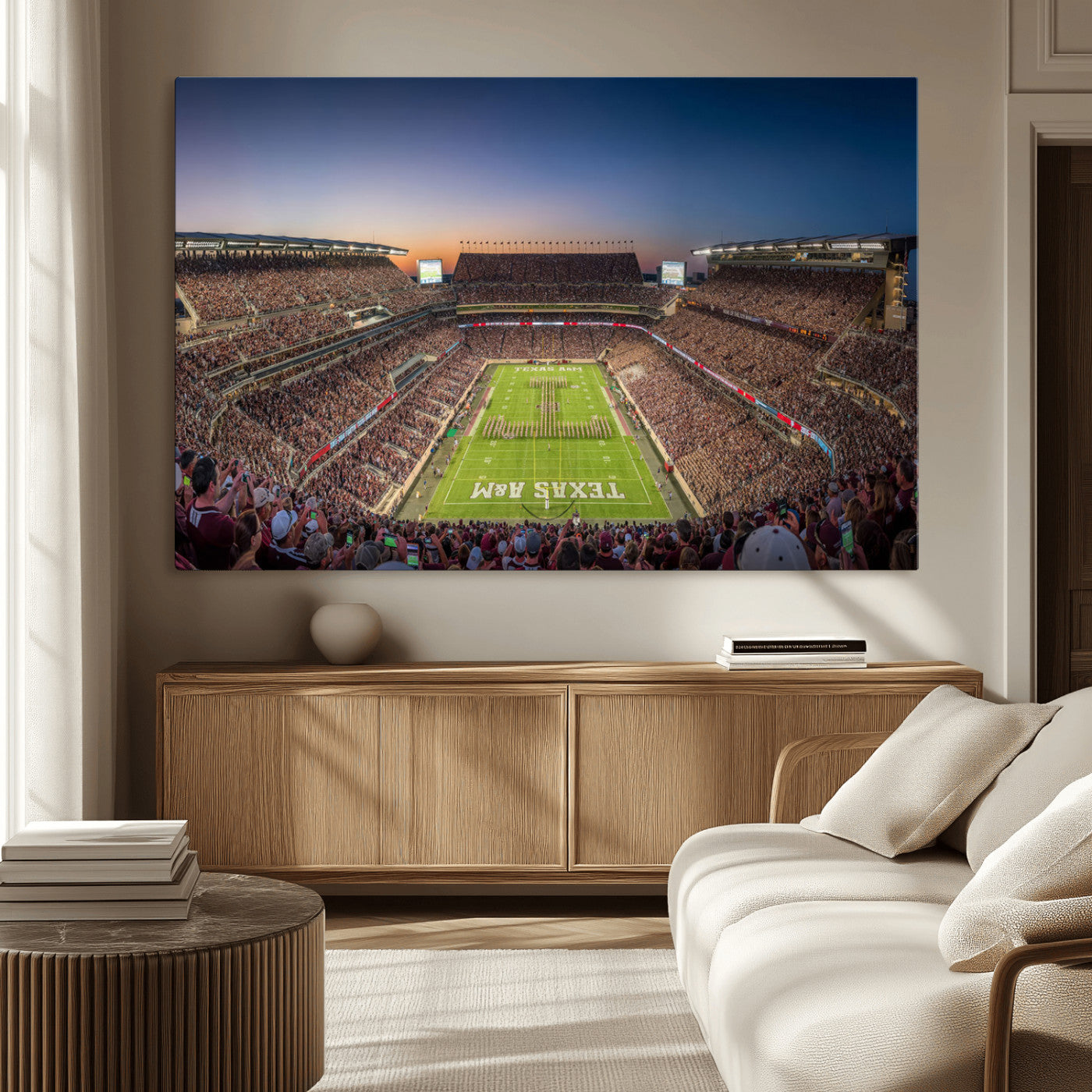 17421-MGV-CV-36X24-Kyle Field Wall Art Canvas Print, Framed Texas Stadium Art Picture Print, Kyle Field Stadium Perfect Sport Room Decor Artwork