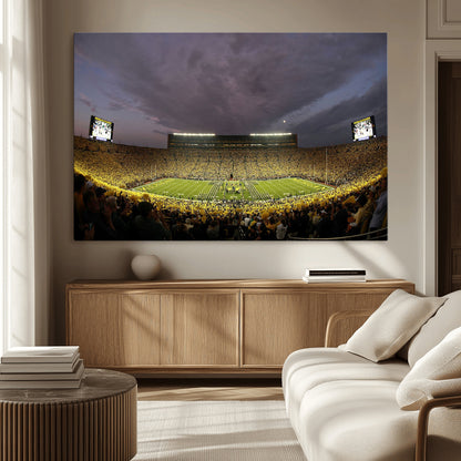 72404-MGV-CV-36X24-Michigan Wolverine Stadium Wall Art Canvas Print, Framed Michigan Stadium Art Picture Print, Football Stadium Perfect Sport Room