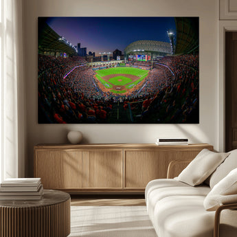 44322-MGV-CV-36X24-Minute Maid Park Wall Art Canvas Print, Framed Houston Astros Stadium Art Picture Print, Houston Astros Field Perfect Sports Room