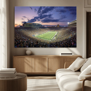 50825-MGV-CV-36X24-Notre Dame Stadium Wall Art Canvas Print, Framed Indiana Stadium Art Picture Print, Football Stadium Perfect Sports Room Decor