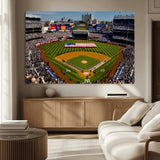 20879-MGV-CV-36X24-Yankee Stadium Wall Art Canvas Print, Framed New York Stadium Art Picture Print, Yankee Field Perfect Sport Room Decor Artwork