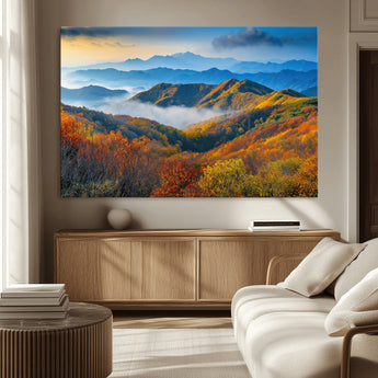 86772247-MGV-CV-36X24-Autumn Mountains Wall Art Canvas Print, Framed Fall Foliage Art Picture Print, Vibrant Hills Perfect Vibrant Nature Decor Artwork