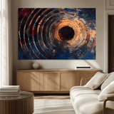 10017879-MGV-CV-36X24-Wood Tree Ring Wall Art Canvas Print, Framed Natural Wood Art Picture Print, Rustic Tree Slice Perfect Rustic Decor Artwork