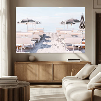 67623952-MGV-CV-36X24-Minimalist Beach Wall Art Canvas Print, Framed Pastel Sand Art Picture Print, Beach Aesthetic Perfect Coastal Minimalist Decor