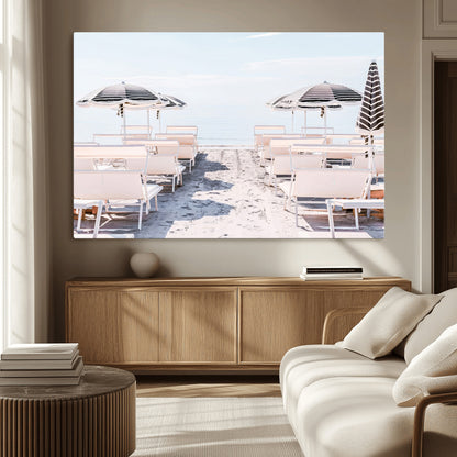 67623952-MGV-CV-36X24-Minimalist Beach Wall Art Canvas Print, Framed Pastel Sand Art Picture Print, Beach Aesthetic Perfect Coastal Minimalist Decor