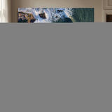 MGV-CV-36X24 - Nazaré Coast Wall Art Canvas Print, Framed Aerial Ocean Art Picture Print, Coastal Fortress Perfect Dramatic Coastal Decor Artwork