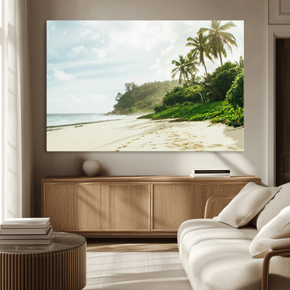 42984524-MGV-CV-36X24-Relaxing Beach Wall Art Canvas Print, Framed Ocean View Art Picture Print, Coastal Serenity Perfect Tropical Coastal Decor Artwork