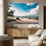 95301406-MGV-CV-36X24-Tropical Beach Wall Art Canvas Print, Framed Ocean Waves Art Picture Print, Relazxing Seascape Perfect Tropical Coastal Decor