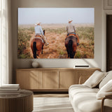 54943176-MGV-CV-36X24-Cowboy Wall Art Wall Art Canvas Print, Framed Western Canvas Art Picture Print, Rustic Ranch Scene Perfect Rustic Western Decor