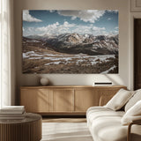 44565953-MGV-CV-36X24-Mountain Landscape Wall Art Canvas Print, Framed Snowy Peaks Art Picture Print, Rugged Highlands Perfect Rustic Adventure Decor