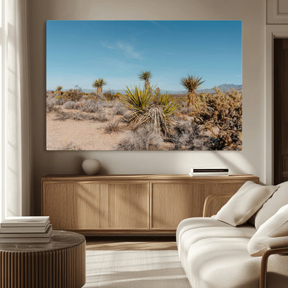 35156165-MGV-CV-36X24-Joshua Tree Wall Art Canvas Print, Framed Desert Landscape Art Picture Print, Warm Earth Tones Perfect Southwestern Minimalist