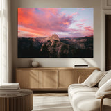 32786115-MGV-CV-36X24-Half Dome Wall Art Canvas Print, Framed Yosemite National Park Art Picture Print, Dramatic Sunset Perfect Adventurous Wilderness