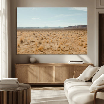 55918919-MGV-CV-36X24-Desert Landscape Wall Art – Golden Grass Plains and Mountain Horizon Canvas Print, Southwest Nature Photography Decor for Living