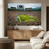 96617112-MGV-CV-36X24-Lambeau Field Wall Art – Green Bay Packers NFL Football Stadium Canvas Print – Game Day Crowd Sports Decor for Man Cave, Bar, or