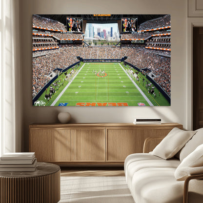 76935553-MGV-CV-36X24-Football Stadium Wall Art – Panoramic Game Day Canvas Print, Sports Decor for Man Cave, Office, Bar, or Living Room