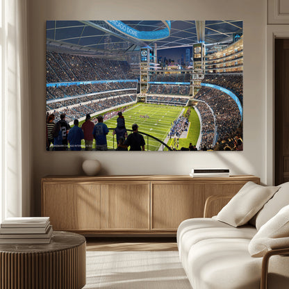 41816511-MGV-CV-36X24-Chicago Dome Stadium Wall Art – Futuristic Football Arena Canvas Print, Modern Sports Fan Decor for Man Cave, Office, Bar, or