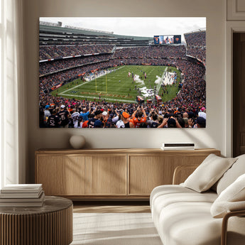 18347149-MGV-CV-36X24-Soldier Field Wall Art – Chicago Bears Football Stadium Canvas Print, Game Day Sports Decor for Man Cave, Bar, Office, or Living